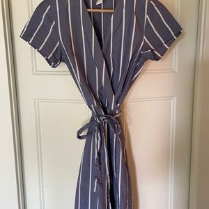 Striped wrap dress